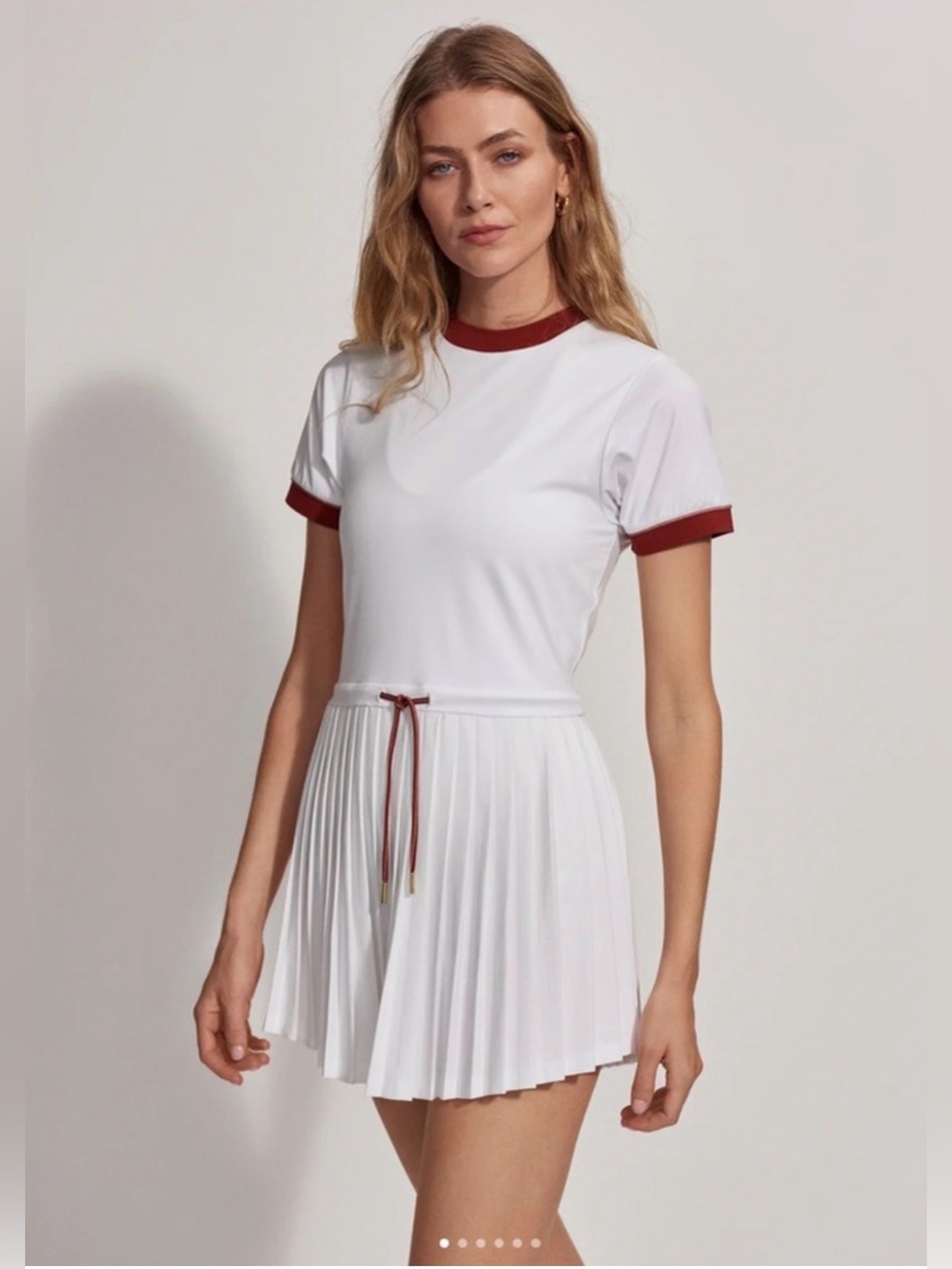 Varley Trent Court Dress
Size: XL
Color: White/Burnt Henna